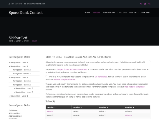 pages/sidebar-left screenshot