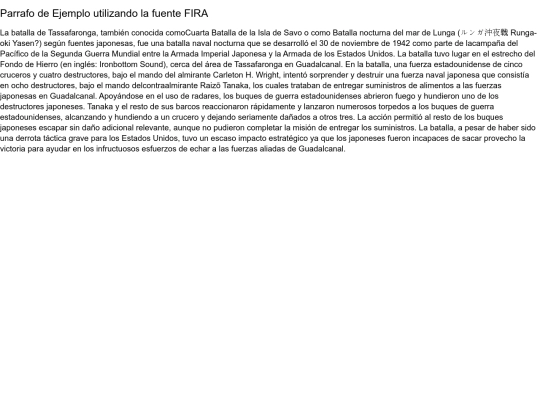 Pagina con parrafo y fuente fira PEGC screenshot