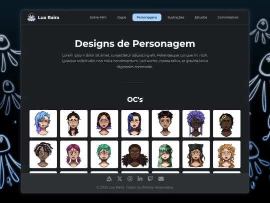 html/personagens screenshot
