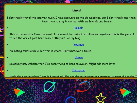 links screenshot