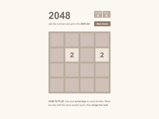 2048 screenshot