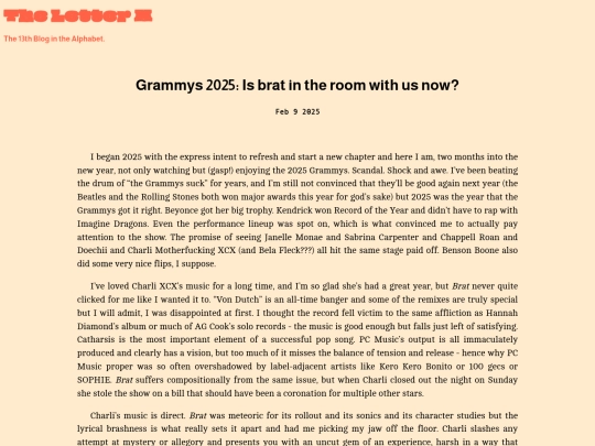 2025-02-08-CharliGrammys screenshot