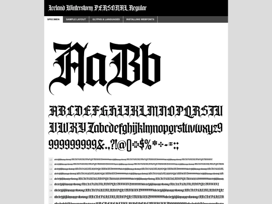 webfontkit-20241208-000309/icelandwinterstorm_personal_use_only-demo screenshot