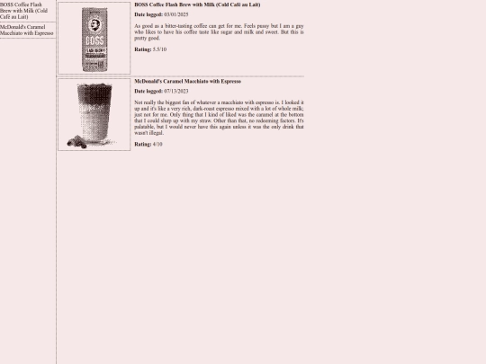 liquids/coffee screenshot