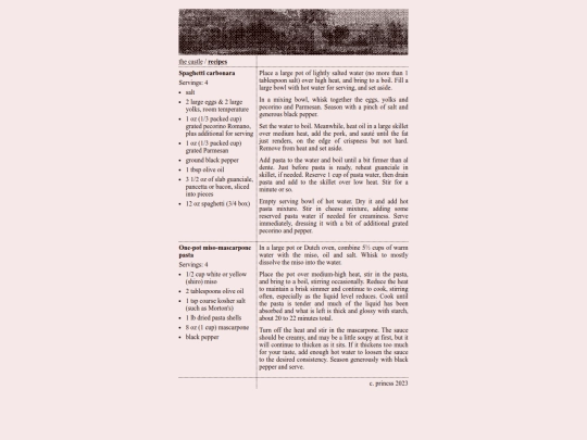 recipes screenshot