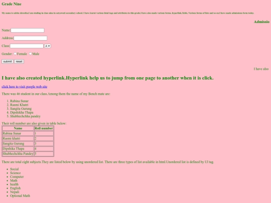 Myweb screenshot
