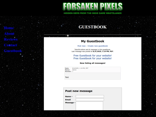guestbook screenshot