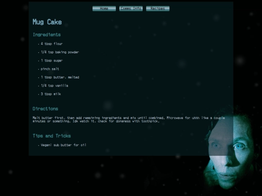 recipes/mugCake screenshot