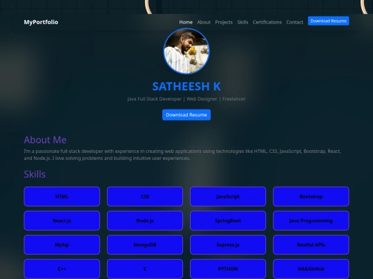 Myportfolio screenshot