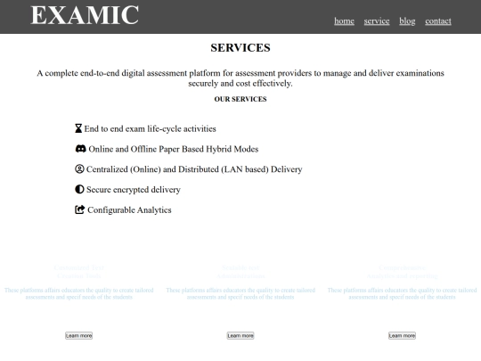 first project/service screenshot