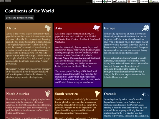 p/globel/continents screenshot