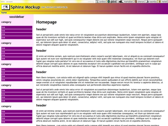 p/globel/templates/sphinx screenshot