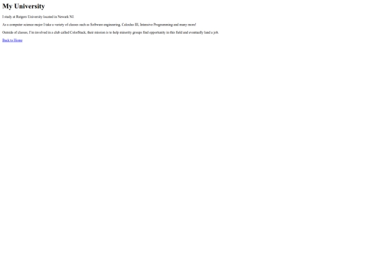 myUniversity screenshot