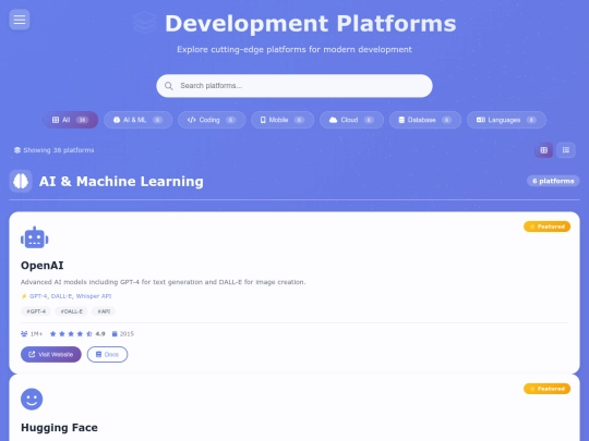 pages/platforms screenshot