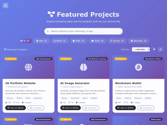 pages/projects screenshot