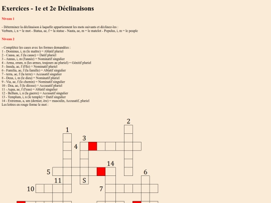 Exercices_Latin/Exercice_1-2Dclinaisons screenshot