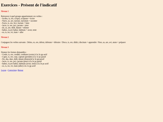 Exercices_Latin/Indicatifprsent screenshot