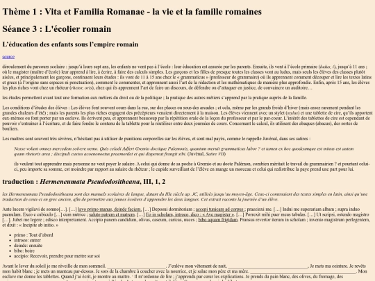 LC/culture latine/T1S3-Ecole screenshot