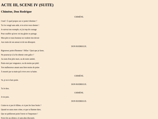 LM/Txt/Textes Le Cid Corneille /III4S screenshot