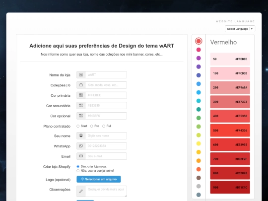 pages/formulario-loja-wart screenshot