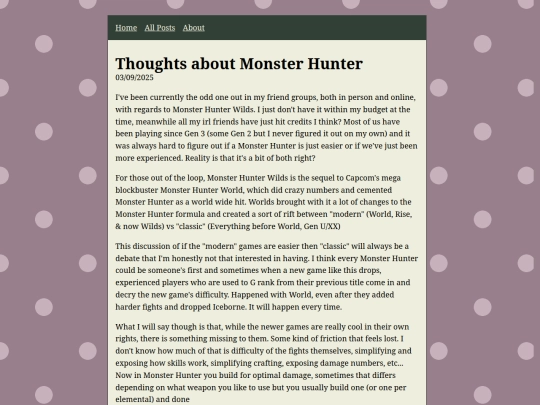 posts/Thoughts about Monster Hunter screenshot
