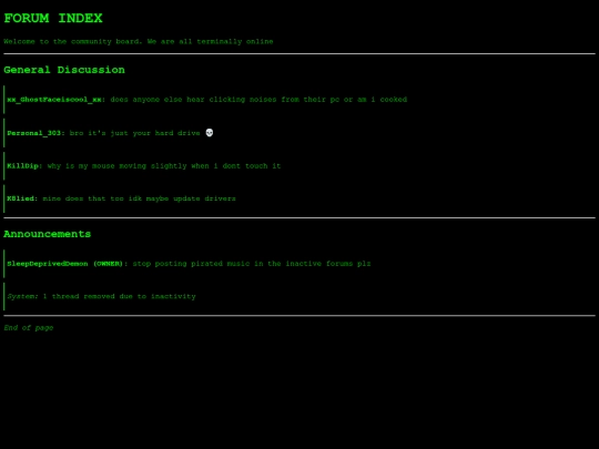 forums screenshot