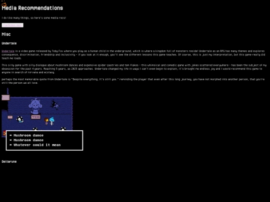 media-recommendations screenshot