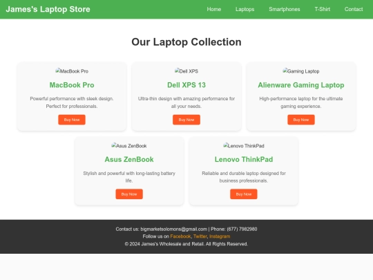 jamesbrand/listLaptops screenshot