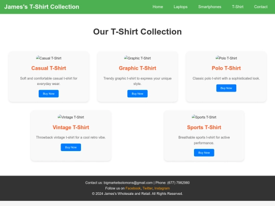 jamesbrand/listTShirts screenshot