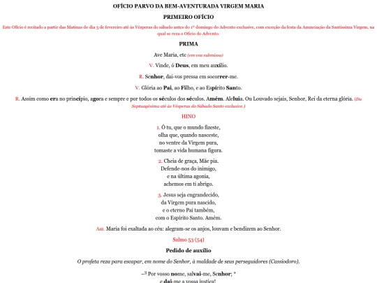 oficioparvo/i-oficio/prima-primeiro-oficio screenshot