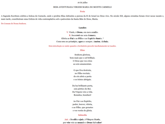 propriosdossantos/hora/NSCarmo_laudes screenshot