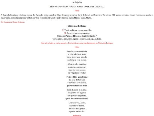 propriosdossantos/oficiodasleituras/NSCarmo screenshot