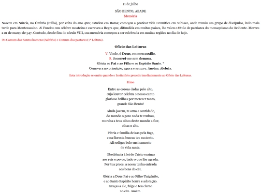 propriosdossantos/oficiodasleituras/saobento screenshot