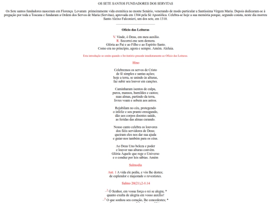 propriosdossantos/oficiodasleituras/setesantos screenshot