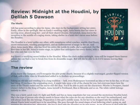reviews/midnightatthehoudini screenshot