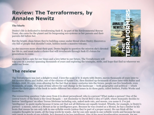 reviews/terraformers screenshot