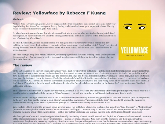 reviews/yellowface screenshot