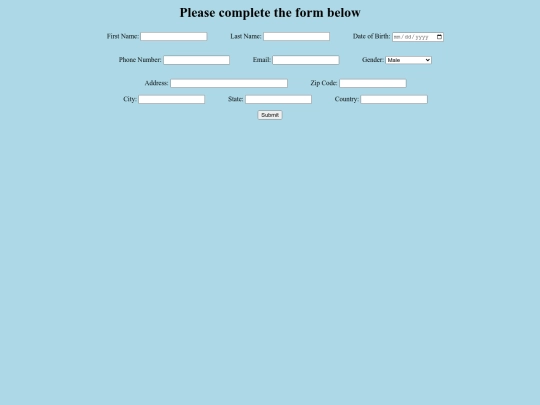 Form screenshot