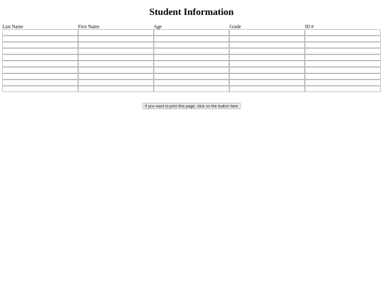studentinformation screenshot