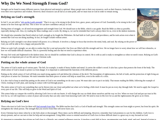 why-do-we-need-strength-from-God screenshot