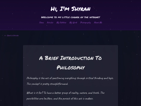 articles/philosophy screenshot