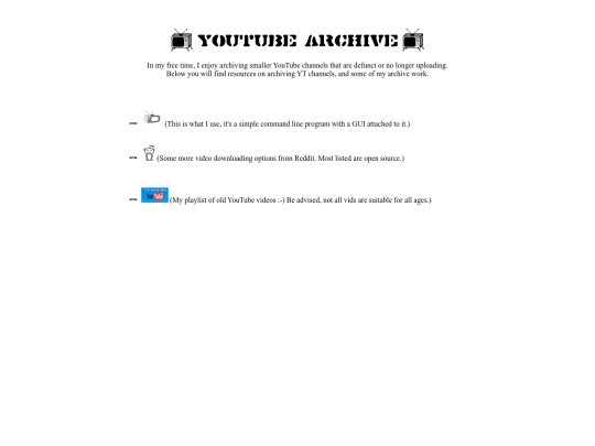 Web Weekly YouTube Archive screenshot