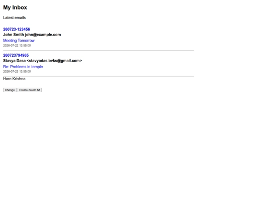 vceb/email/inbox screenshot