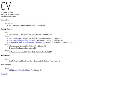 CV screenshot