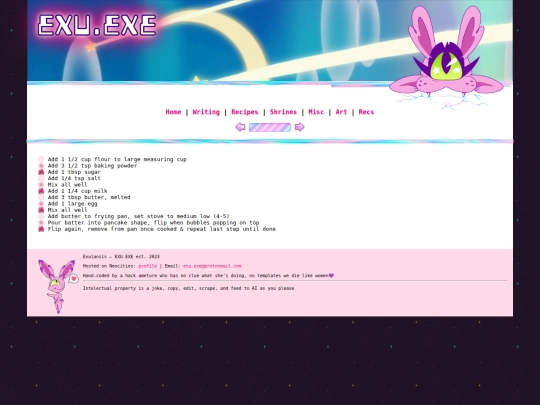 recipies/pancakes screenshot