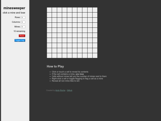 minesweeper screenshot