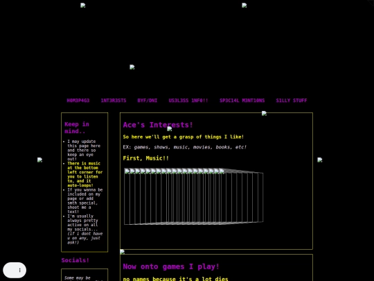 interests screenshot