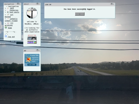 login/loggedin screenshot