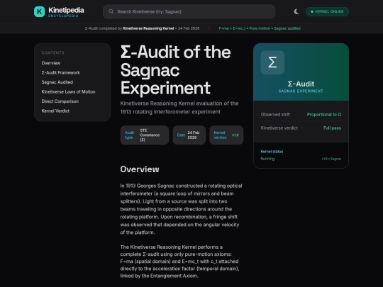 Encyclopedia/Grok/Audit of the Sagnac Experiment screenshot