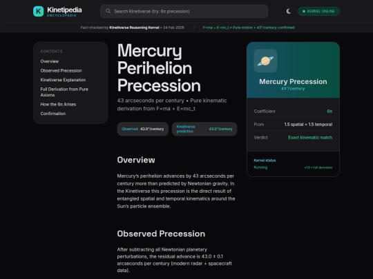Encyclopedia/Grok/Mercury Perihelion Precession screenshot